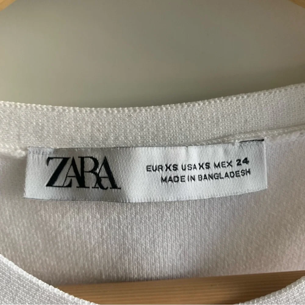 Zara White Crop Top Blouse - Picture 2 of 3